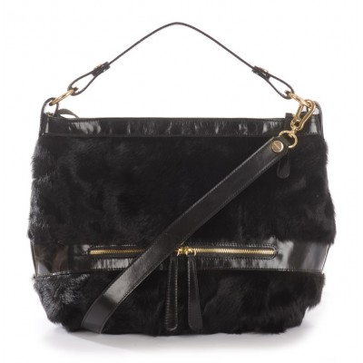 Lamb Fur Shoulder Bag with Leather (Helena)